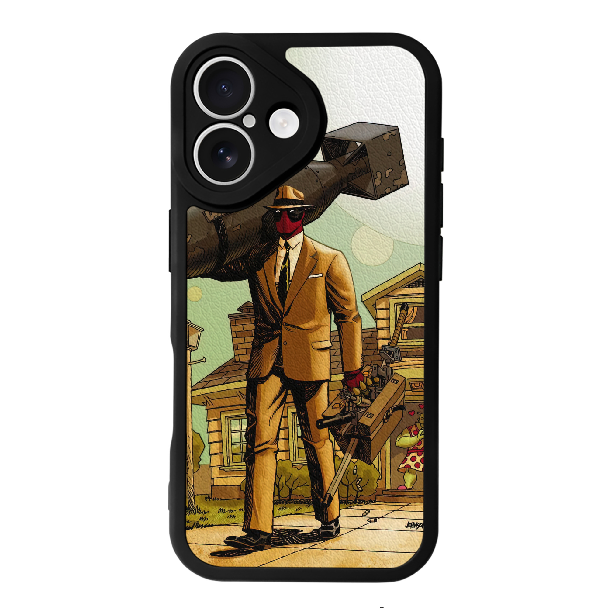 （画像用） Deadpool デッドプール 【iPhone 16シリーズ対応】シリコンスマホケース（レザー調） 材質：シリコン